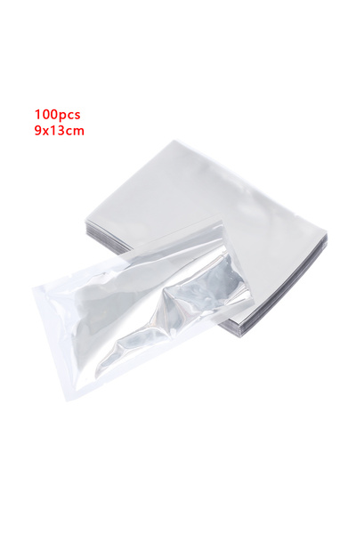 Choice 100 قطعة 9 × 13 سم 100 قطعة من أكياس رقائق الألومنيوم الفضية محكمة الغ...