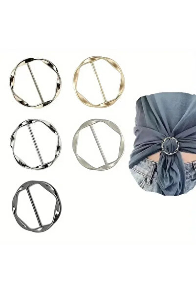 Choice 5pcs 5pcs Fashion Metal Round Circle Clip Buckle Shawl T-Shirt Tie Cli...
