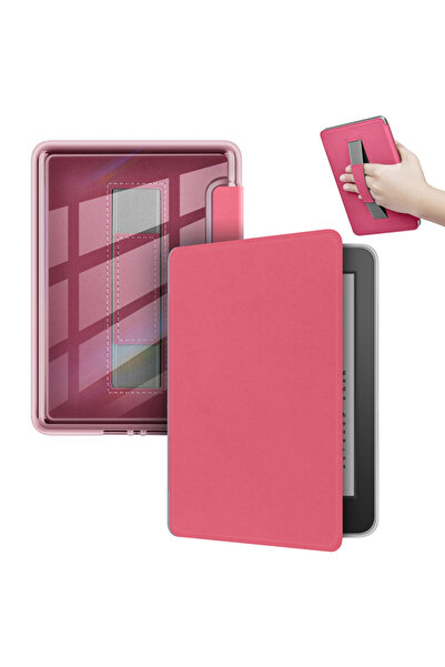 Choice SA569P SA568B 2024 Rose Red HandStrap Acrylic Case for Kindle Paperwhite 2024 2022 2021 1 2 3 4 5 6