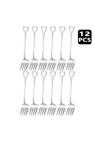 Choice 12pcs Silver fork 4/8/12 pieces of fruit forks, dessert forks, exquisite small coffee shovel forks