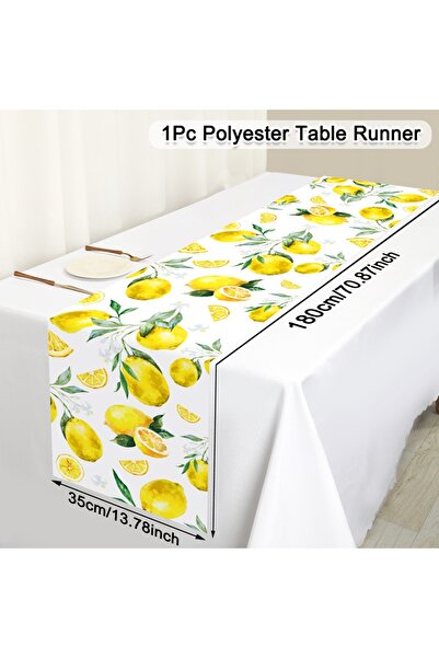 Choice مفرش طاولة صيفي بطابع الليمون، ديكور حفلات الزفاف، طاولة ريفية بألوان ...