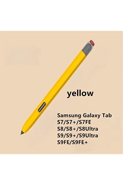Choice حافظة قلم رصاص من السيليكون باللون الأصفر لجهاز Tab S6 Lite S7...