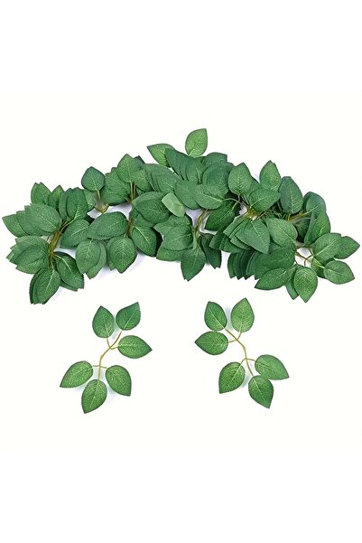 Choice 50pcs 50PCS Artificial Rose Flower Leaves Faux Silk Green Leaf for Wre...