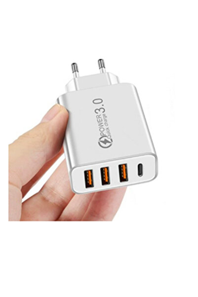 Choice شاحن USB أبيض 20 وات بمقبس الاتحاد الأوروبي، QC 3.0 من النوع C، PD، شح...
