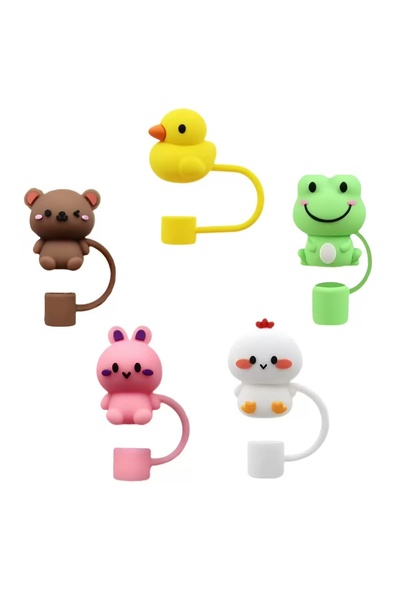 Choice 5 قطع من غطاء القش المختلط لكوب ستانلي القابل لإعادة الاستخدام 10 مم غطاء قشة سيليكون لطيف 40 أونصة مع كوب