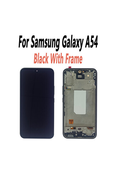 Choice شاشة OLED A54LCD سوداء بإطار مقاس 6.4 بوصة لشاشة A54 LCD تعمل باللمس ل...