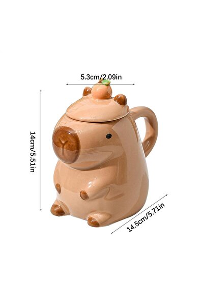 Choice كوب عيد الميلاد البني 450 مل كوب قهوة سيراميك كوب شاي كوب كابيبارا جدي...