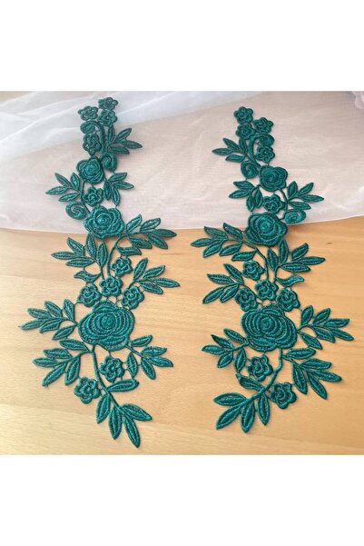 Choice أخضر × 10 قطع 10 قطع = 5 أزواج. تطريز دانتيل رائع. زهور مرآة. فستان زف...