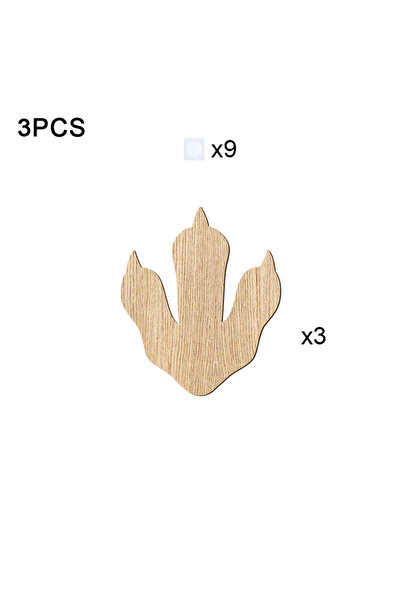 Choice 3 قطع من ملصقات الحائط على شكل أقدام ديناصور خشبية، 3 قطع من ملصقات ال...