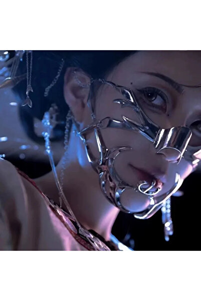 choice2 One set Cyberpunk Metal Mask Niche Design Irregular Fluid Mechanical ...