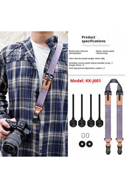 Choice حزام كاميرا KK-J601 مناسب لكاميرات كانون ونيكون وفوجي ولايكا وحزام كتف...