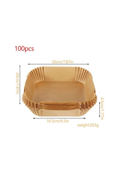 Choice 100 قطعة 16 سم 100/200 قطعة من ورق المقلاة الهوائية القابل للاستخدام مرة واحدة مربع ملحقات المقلاة الهوائية بطانة مقاومة للزيت غير قابلة للاشتعال