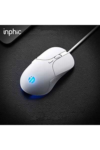 INPHIC ماوس ألعاب سلكي USB B1 أبيض B2 صامت لأجهزة الكمبيوتر الشخصية وأجهزة ال...