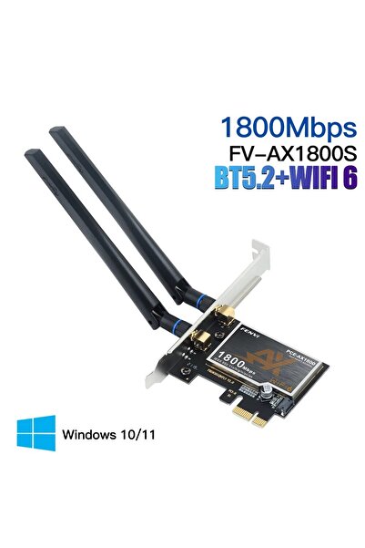 Choice FV-AX1800S FENVI WiFi 6 PCIe Adapter 1800Mbps AX1800 Wireless Desktop PCIe Adapter BT5.2 802.11AX Du