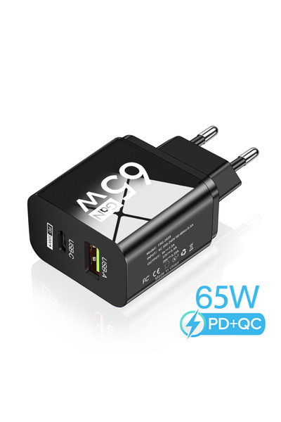 Choice Black EU PD 65W GaN Fast Charging Charger Type C USB Mobile Phone Powe...