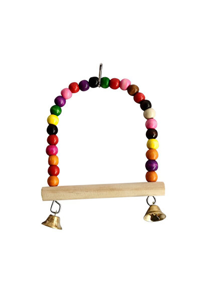 Choice A Natural Wooden Parrots Swing Tool Birds Perch Hanging Swings Cage Wi...