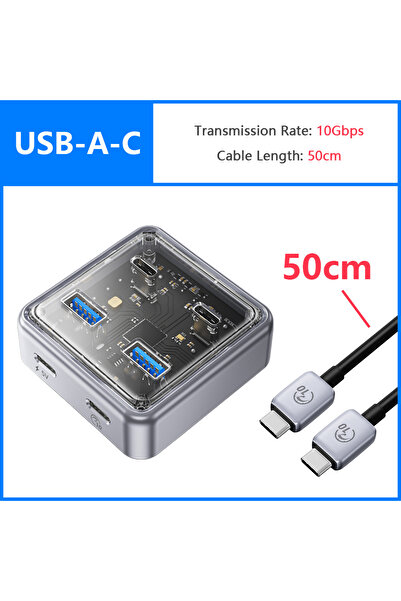 Orico موزع موزع USB 3.2 متعدد المنافذ بسرعة 10 جيجابت في الثانية، USB-A-C بطو...