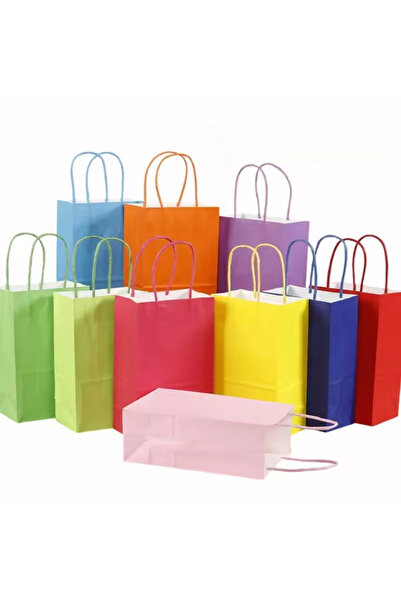 Choice1 20 قطعة من أكياس الهدايا الورقية الملونة من ورق الكرافت بألوان عشوائي...