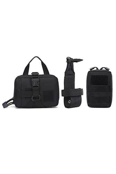 Choice black 3Pcs Dog Tactical Bags Attaching on Harness Vest 2Pcs Pouch Moll...
