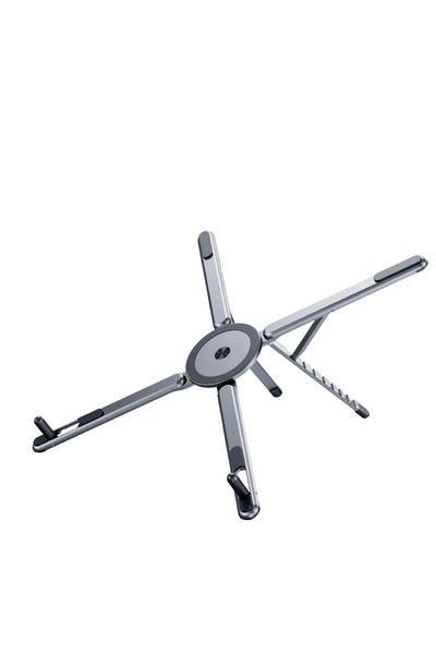 Choice حامل سطح مكتب محمول رمادي اللون مصنوع من سبائك الألومنيوم وحامل مغناطيسي قابل للتعديل لأجهزة الكمبيوتر اللوحية قابل للطي