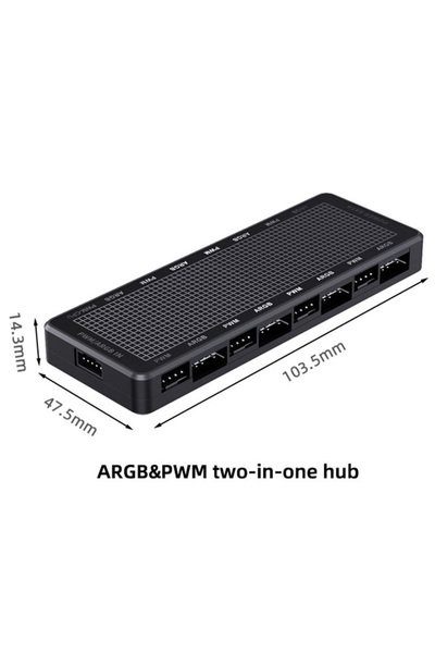 Choice موزع شفط مغناطيسي BK COOLCIRC 1 إلى 8 ARGB وPWM 2 في 1 يدعم مروحة SATA Power 3Pin/4Pin