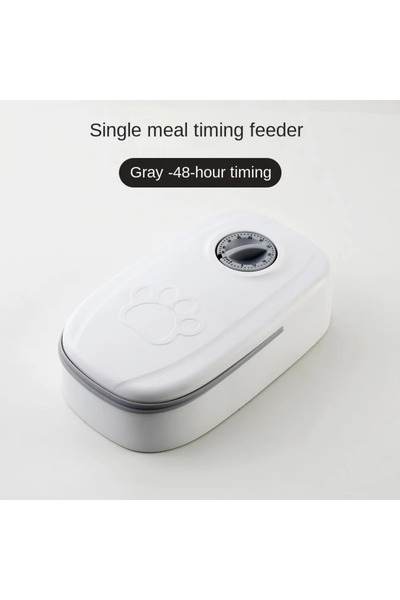 Choice grey Dog Feeder Cat Automatic Feeding Water Bowl with Timer Pet Food S...