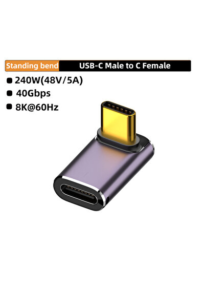 Choice محول شحن سريع CM-CG LT USB4.0 بزاوية مستقيمة على شكل حرف U بقدرة 240 و...