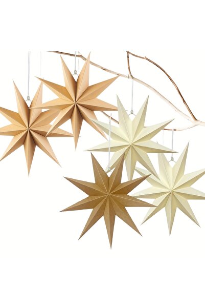 Choice 5pcs 5pcs 9-Pointed Paper Stars Christmas Hanging Decor 30cm Folding Paper Star Decorations for Wedd