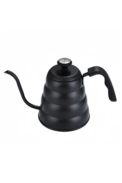 Choice وعاء قهوة أسود من الفولاذ المقاوم للصدأ سعة 1.2 لتر مع تحكم دقيق في در...