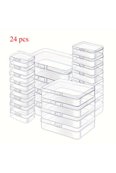 Choice 24 pcs 24 Pcs Plastic Clear Storage Box Set Multi-Purpose Organizer for Button Jewelry Bead Seed Pie