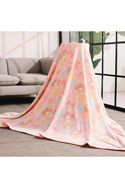 Miniso 150x200cm My Melody Comfortable My Melody Warm Blanket Pink Cartoon Print Pattern Flannel Blanket So