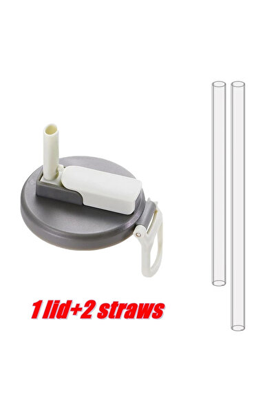 Choice غطاء سيليكون رمادي قطعة واحدة مع 2 ماصة، غطاء علبة صودا قابلة لإعادة ا...