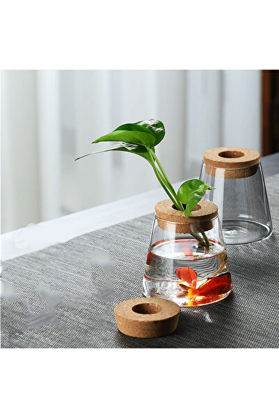 Choice أواني الزهور الزجاجية الشفافة البسيطة للديكور المنزلي زجاجة مائية خضرا...