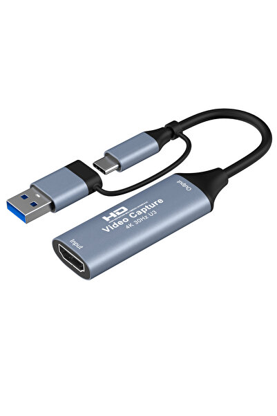 Choice بطاقة التقاط فيديو 2 في 1 USB 3.0 رمادية اللون متوافقة مع HDMI بدقة 4K...