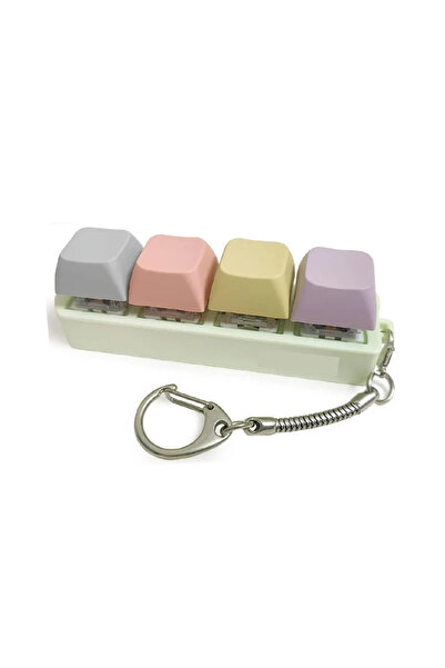 Choice 4 Colors Keyboard Key Toy 4 Keys Button Keycap Fidget Keychain Keyboard Clicker Toy Keyboard Cube To