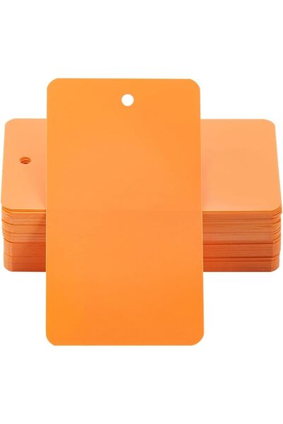 Choice AECH04-13685 100Pcs Orange Waterproof Tags Blank Plastic Labeling Tags...