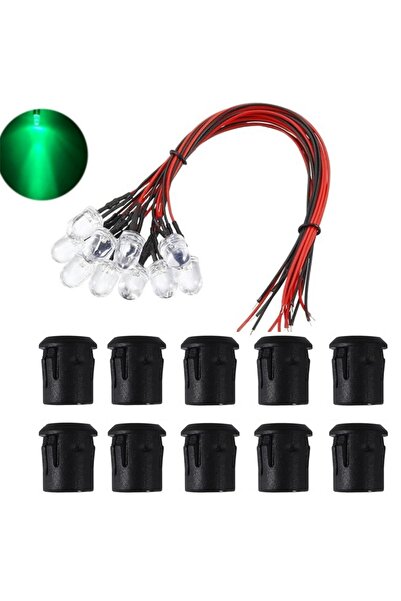 Choice 10 قطع خضراء 10 عبوات 10 مم 12 فولت LED ثنائيات باعثة للضوء LED سلكية ...