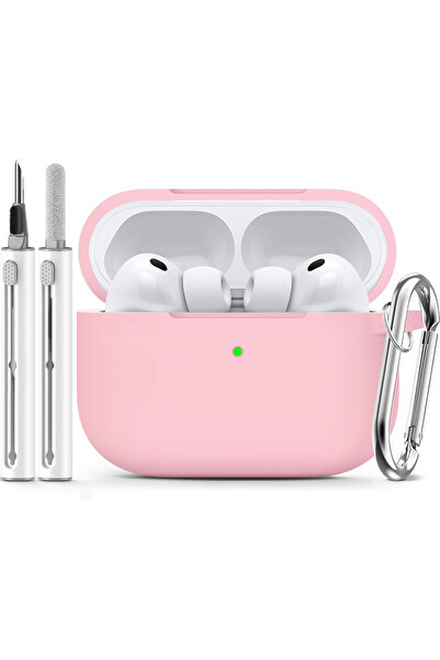 Choice حافظة AirPods Pro3 وردية اللون لسماعات AirPods Pro 3 موديل 2025 مع مجم...