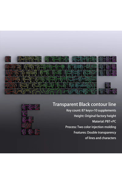 Choice لوحة مفاتيح ميكانيكية Super Contour PBT سوداء اللون موديل 2025 ذات إضاءة جانبية متوهجة بارتفاع المصنع الأصلي