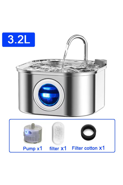 Choice نافورة مياه فقط نافورة مياه للقطط سعة 3.2 لتر من الفولاذ المقاوم للصدأ...