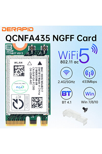 Choice QCNFA435 Qualcomm Atheros QCA9377 Wireless Adapter Card NGFF WIFI 802.11AC 2.4G/5G QCNFA435 Bluetoot
