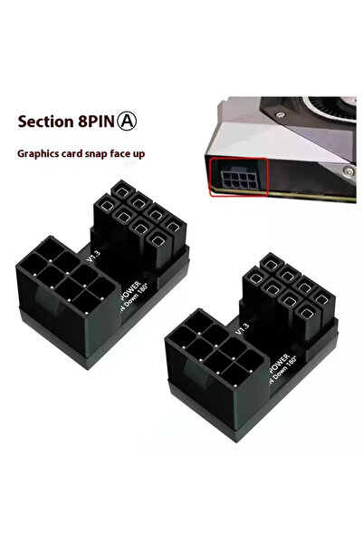 Choice قطعتان من موصل محول الطاقة لبطاقة الرسومات PCI-E PH38A LDPCSJ بزاوية 1...