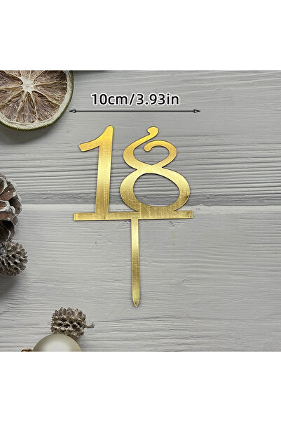 Choice24 1pc A 18th Birthday Acrylic Cake Topper Elegant Coming of Age Gold G...