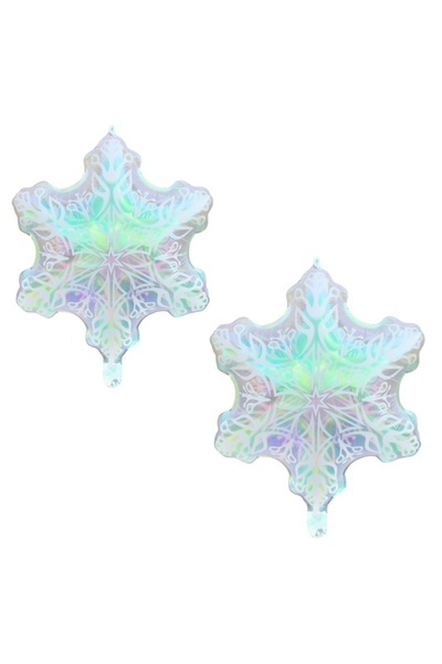 Choice بالون من رقائق الألومنيوم الشفافة الملونة على شكل ندفة ثلج مقاس 24 بوص...