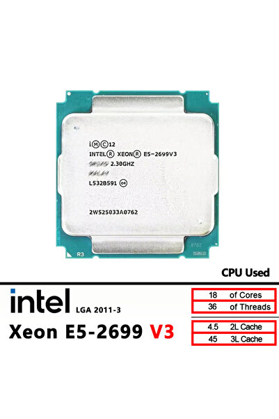 Intel Xeon E5 2699 V3 Used E5 2699V3 CPU processor 2.3Ghz 18-Core A 2011-3