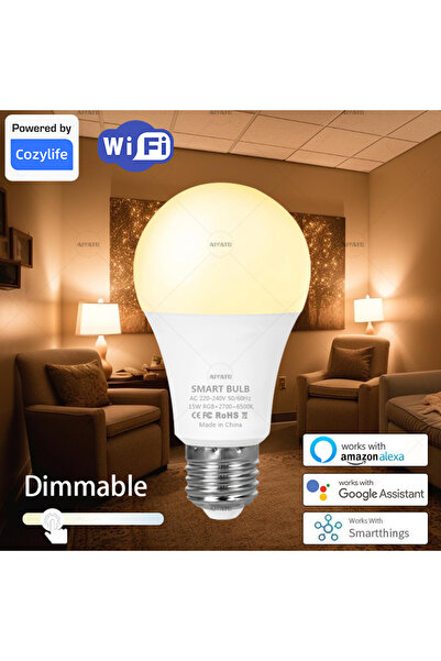 Choice لمبات LED ذكية E27 بقدرة 15 وات 220 فولت، تعمل بالواي فاي، تعمل مع ألي...