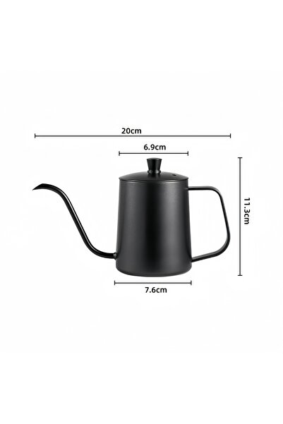 Choice Black 350ML Thickened Stainless Hand Drip Coffee Hot Water Pot with Li...