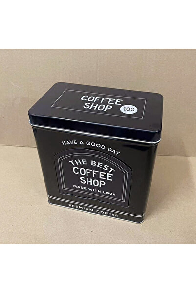 Choice black Vintage American Style Metal Coffee Tin Can Dispenser Storage Box for Tea Bag Rectangular Desk