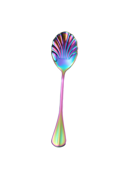 Choice multicolor Shell Shape Stainless Steel Spoon with Long Handle Restaura...