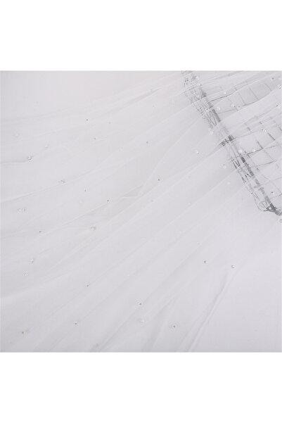 Choice1 مفرش طاولة من التول اللؤلؤي أبيض 75x200 سم، مفرش طاولة من الدانتيل لح...